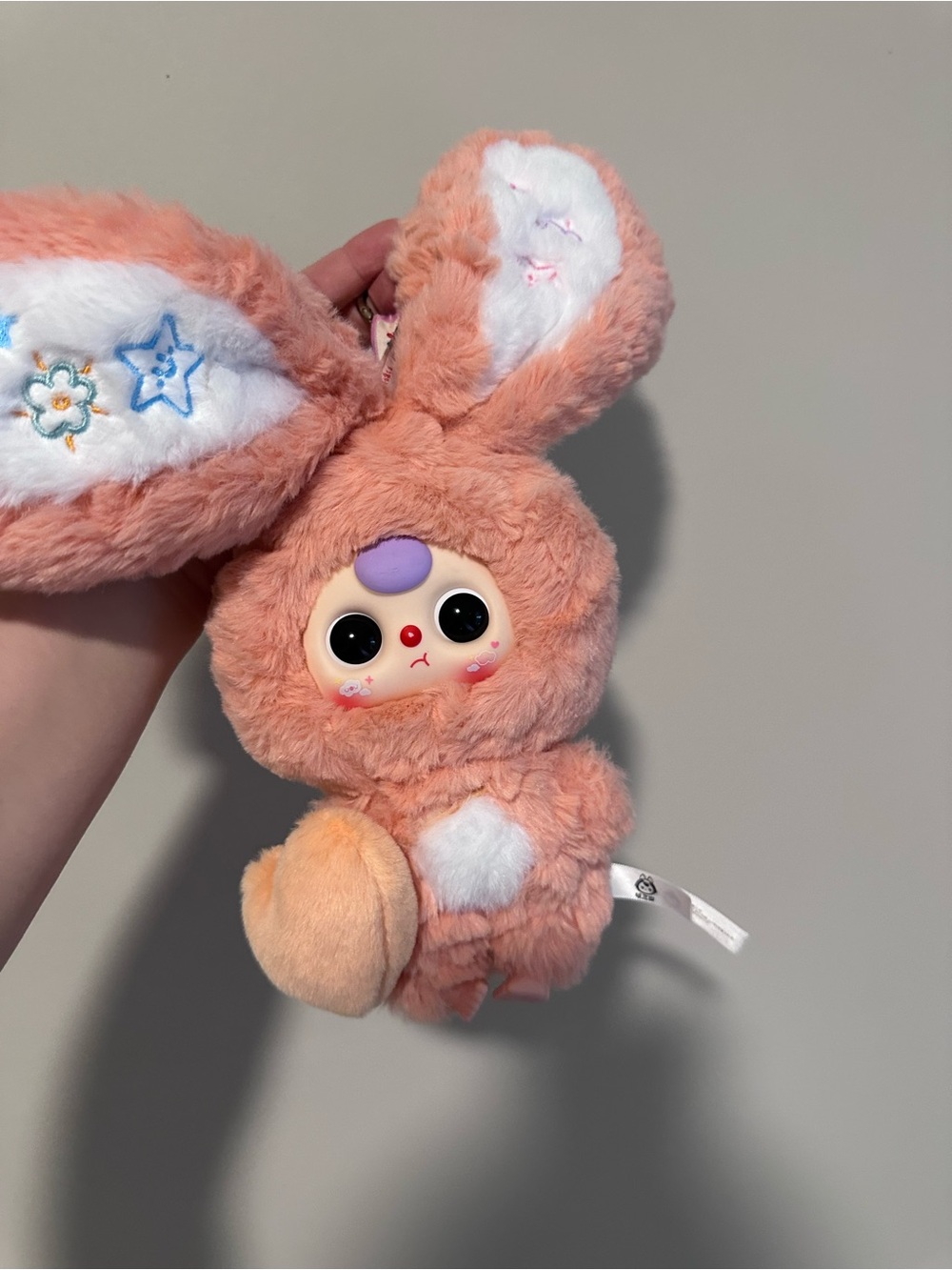 Baby Three Pink Bunny Rabbit Plush Bag Charm Keychain Kawaii Collectible